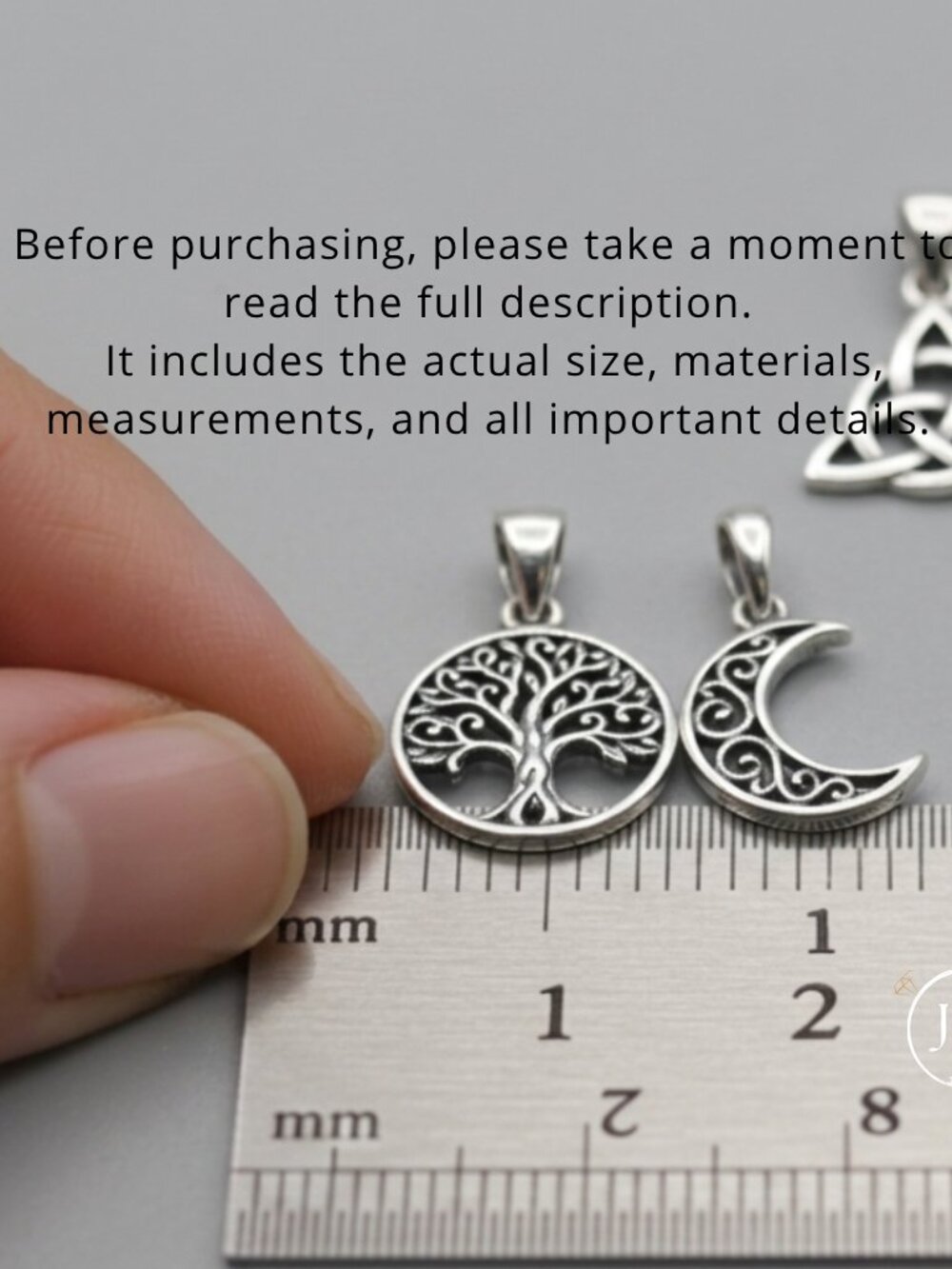 Compass Rose Pendant • .925 Sterling Silver • Oxidized Antique Nautical Charm - Picture 9 of 9